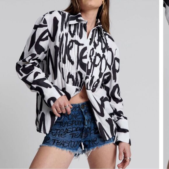 One-Teaspoon Bonitas High Waist Denim Shorts - Rosewood Sz 32 - Picture 7 of 11